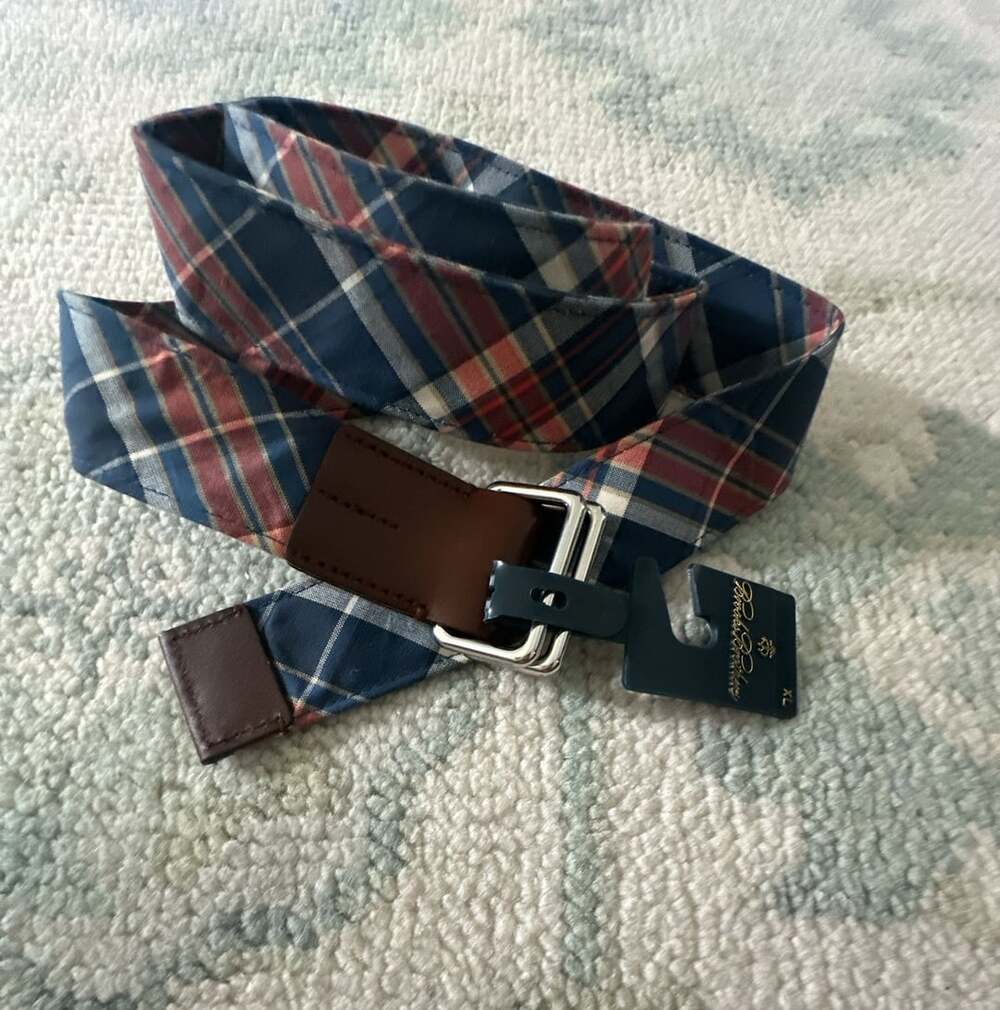 NWT Brooks Brothers Plaid Madras Belt Size XL